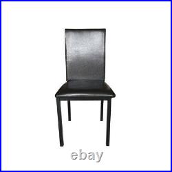 5 Piece Dining Table Set Faux Marble Table and 4 Leather Chairs for Kitchen Room