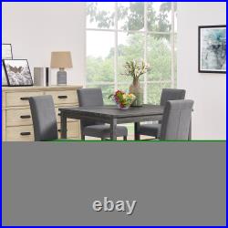 5 Piece Dining Table Set For 4 People, Rectangular Table with 4 Upholstered Chairs