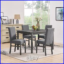 5 Piece Dining Table Set For 4, Rectangular Dining Table With 4 Upholstered Chairs
