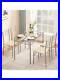 5 Piece Dining Table Set For 4 With Chairs, Glass Top, Small Space
