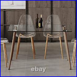 5 Piece Dining Table Set Glass Table with 4 Chair Kitchen Breakfast Furniture