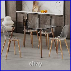 5 Piece Dining Table Set Glass Table with 4 Chair Kitchen Breakfast Furniture US