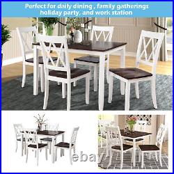 5 Piece Dining Table Set Home Kitchen Table and Chairs Wood Dining Set