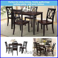 5 Piece Dining Table Set Home Kitchen Table and Chairs Wood Dining Set