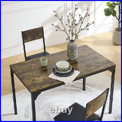 5 Piece Dining Table Set Kitchen Breakfast Furniture with 4 Chairs Antique Brown