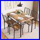 5 Piece Dining Table Set Kitchen Breakfast Furniture with 4 Upholstered Chairs