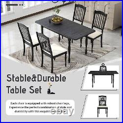 5-Piece Dining Table Set Kitchen Table Set with 15in Butterfly Leaf for 4