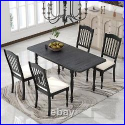 5-Piece Dining Table Set Kitchen Table Set with 15in Butterfly Leaf for 4