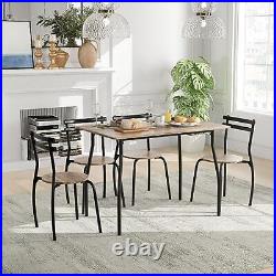 5-Piece Dining Table Set Modern Rectangular Dining Table & 4 Armless Chairs