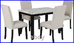 5-Piece Dining Table Set, Rectangular Dining Table with 4 Thicken Cushion Dining