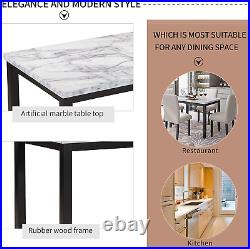 5-Piece Dining Table Set, Rectangular Dining Table with 4 Thicken Cushion Dining