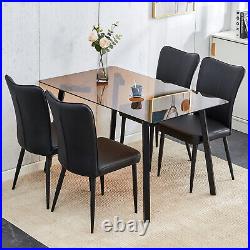 5 Piece Dining Table Set Table and 4 PU Chairs Home Kitchen Breakfast Furniture