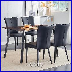 5 Piece Dining Table Set Table and 4 PU Chairs Home Kitchen Breakfast Furniture