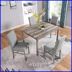 5 Piece Dining Table Set Table with 4 Chairs Wood Kitchen Breakfast Furniture