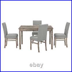 5 Piece Dining Table Set Table with 4 Chairs Wood Kitchen Breakfast Furniture