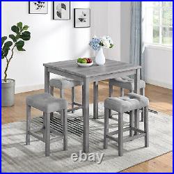 5 Piece Dining Table Set Table with 4 Chairs Wooden Kitchen Breakfast Furniture