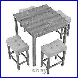 5 Piece Dining Table Set Table with 4 Chairs Wooden Kitchen Breakfast Furniture