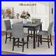 5 Piece Dining Table Set Upholstered Chair For 4 Person Breakfast Kitchen Home