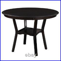 5-Piece Dining Table Set With Bottom Shelf Round Dining Table With 4 Chairs