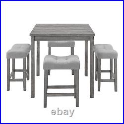 5 Piece Dining Table Set Wood Kitchen Breakfast Furniture with 4 Chairs US