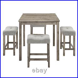 5 Piece Dining Table Set Wooden Kitchen Breakfast Furniture with 4 Chairs