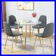 5 Piece Dining Table Set for 4 Chair Glass Metal Kitchen Set Breakfast Furniture