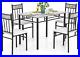 5 Piece Dining Table Set for 4, Small Dining Table Set with Metal Frame & Padded