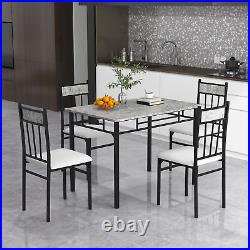 5 Piece Dining Table Set for 4, Small Dining Table Set with Metal Frame & Padded