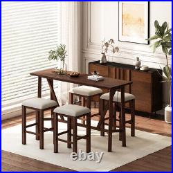 5 Piece Dining Table Set with 4 Chairs & 1 Table Kitchen Breakfast Furniture