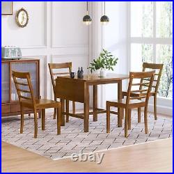 5-Piece Dining Table Set with Drop Leaf Dining Table and 4 Dining Chairs