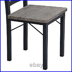 5-Piece Dining Table Set with Metal Frame and 4 Chairs