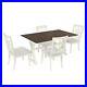 5-Piece Extendable Dining Table Set Console Table and 4 Upholstered Chair