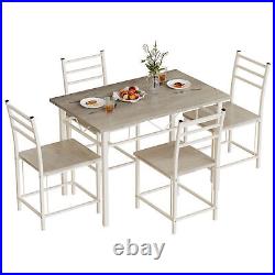 5 Piece Modern Kitchen Dining Room Table Set for 4 Person Dinette with Chairs