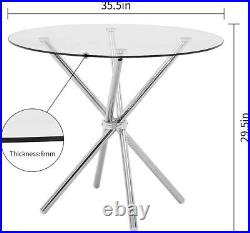 5-Piece Modern Round Dining Table Furniture Set for Kitchen Dining Room Dinette