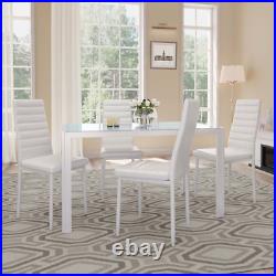 5-Piece Rectanglar Kitchen Dining Table Set for 4 for Dining Room, White