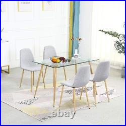 5 Pieces Dining Table and Chairs Set Kitchen Dining Room Table 4 Accent Chair