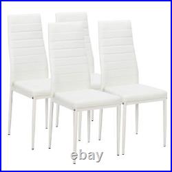 5-piece Dining Table Set Kitchen Furniture Chair Seat Glass Table Metal Frame