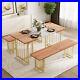 63 3 Piece Dining Table Set for 4-6 Kitchen Breakfast Dinette with 2 Benchs