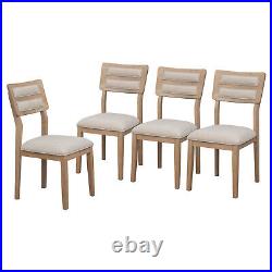 6 Piece Dining Room Set for 6 Rectangle Table 4 Upholstered Chairs and Bench