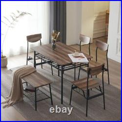 6 Piece Dining Table Set for home, Kitchen, Dining Room with 4 Chairs + 1 Bench