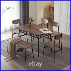 6 Piece Dining Table Set for home, Kitchen, Dining Room with 4 Chairs + 1 Bench