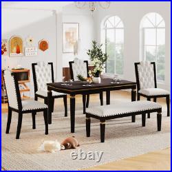 6-Piece Kitchen Dining Table Set Modern Dining Set for Home Kitchen Dining Room