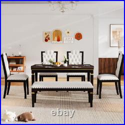 6-Piece Kitchen Dining Table Set Modern Dining Set for Home Kitchen Dining Room