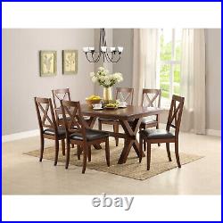 7 Piece Dining Room Table Chair Set Wooden Farmhouse Kitchen Table Furniture