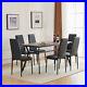 7 Piece Dining Table Set Dining Room Table Set Dinner Table with 6 PU Chair