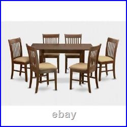 7 Piece Kitchen Nook Dining Set-Table With Leaf and 6 Dining Room Chairs