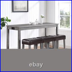 Bar Table Set with Power Outlet 4 Piece Dining Table Set