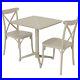 Bellemead Plastic 3-Piece Dining Table and Chairs Set Coffee by Sunnydaze
