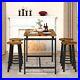 Counter Height Dining Table & Chairs Set for 4,5 Piece Bar Table Set, Wood