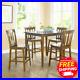 Counter Height Table Chairs 5 Piece Dining Kitchen Nook Set Mission Pub Style